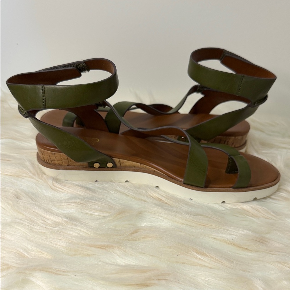 Franco Sarto Olive Green Strappy Sandals - Picture 6 of 9
